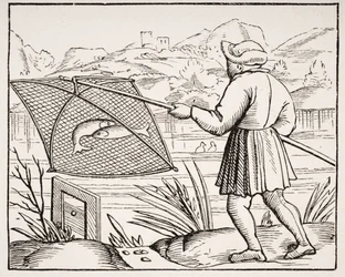 The Pond Fisherman, after a woodcut in 